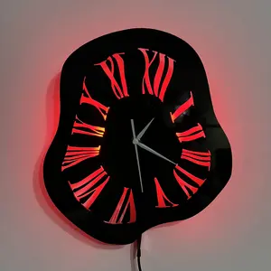 Ddzio Modern LED Wall Clock, Glow-In-The-Dark Decorative Clock, Battery Powered, Perfect Gift for Home Office Birthday Christmas Halloween