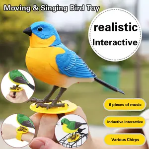 Sound & Light Activated Shaking Head Bird Toy, Clip-on Fake Sparrow Ornament, Christmas Decor Gift, Stress Relief Toy for Kids & Elderly
