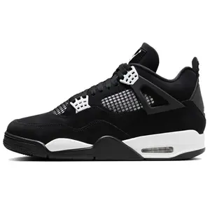 Nike Air Jordan 4 Retro ‘White Thunder’ Men’s Shoes | Classic White & Black Colorway | Premium Leather Sneakers | Streetwear & Casual Wear Shoes