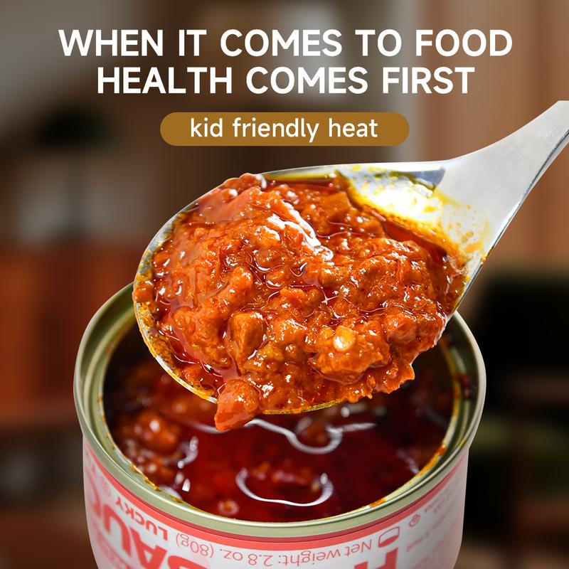 Low-calorie Healthy Salad Mushroom Chili Sauce Mixed Pack – 6 mini cans per box, with a delicious mushroom and soybean flavor. An amazing vegan choice, perfect for family meals and outdoor gatherings!