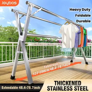 63 And 78.7Inch Retractable Clothes Drying Rack Heavy Duty Stainless Steel Foldable Laundry Rack Indoor Outdoor Use Collapsible Drying Racks