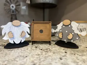 Interchangeable Knome Shelf Sitter - Wooden, Hand Painted, Changeable Pieces for Seasonal Use