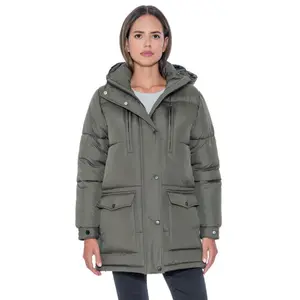 Womens's 3/4 Puffer Coat - S.E.B. By Sebby Olive Small