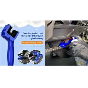 Universal Bike Motorcycle Chain Cleaning Brush and Lubricating Applicator Kit, Efficient Chain Oil Distributor, Ideal for Cyclists