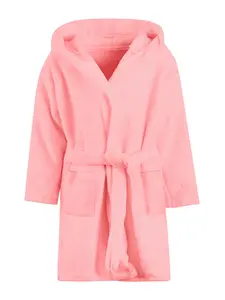 Kids Light Pink Soft Flannel Hooded Bathrobe for Girls, Ideal Kids Girl Stuff & Kids Stuff for Girls, Cozy Skin-Friendly Kids Clothing Girls, Trendy Teen Girl Clothes, Sizes 2-8Y, Long Sleeve, 4 - 5 Years
