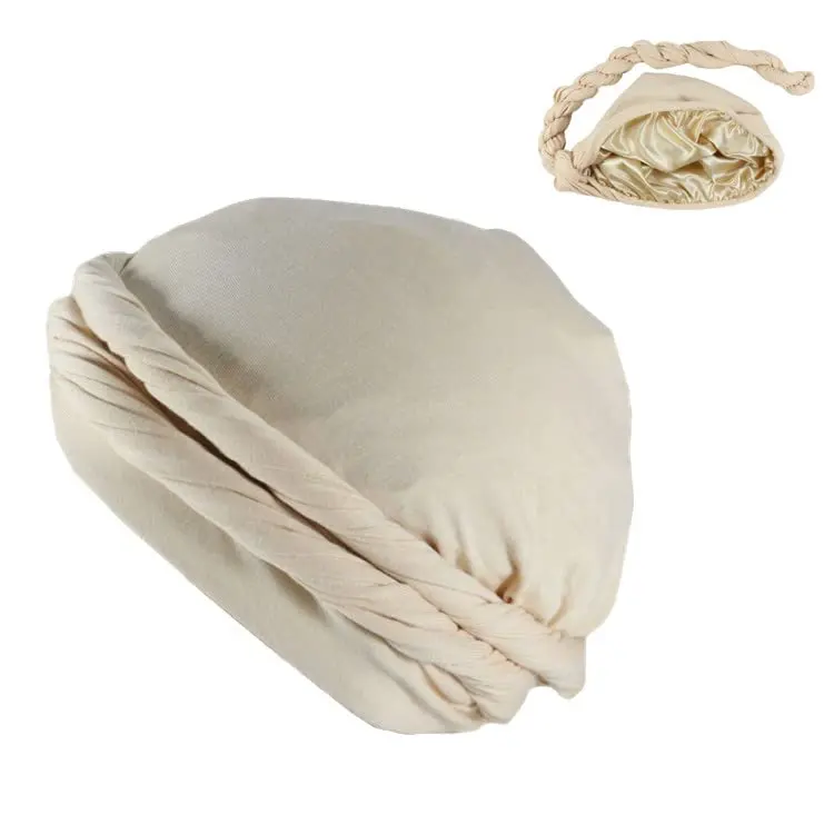 Luxurious Silk Satin Lined Halo Turban Head Wrap Pre-Tied Skull Cap for Men and Women Sleep Bonnet Hair Cover Chemo Hair Loss Hat Stylish and Comfort