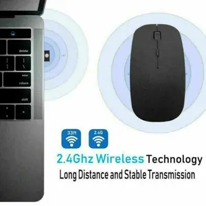 Slim 2.4GHz Optical Wireless Optical Mouse USB Receiver For Desktop Laptop PC DELL ACER