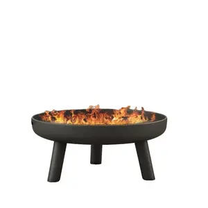 Outdoor Steel Fire Pit Round Wood Burning Table Backyard Patio Stove Fireplace Firepit Metal Garden