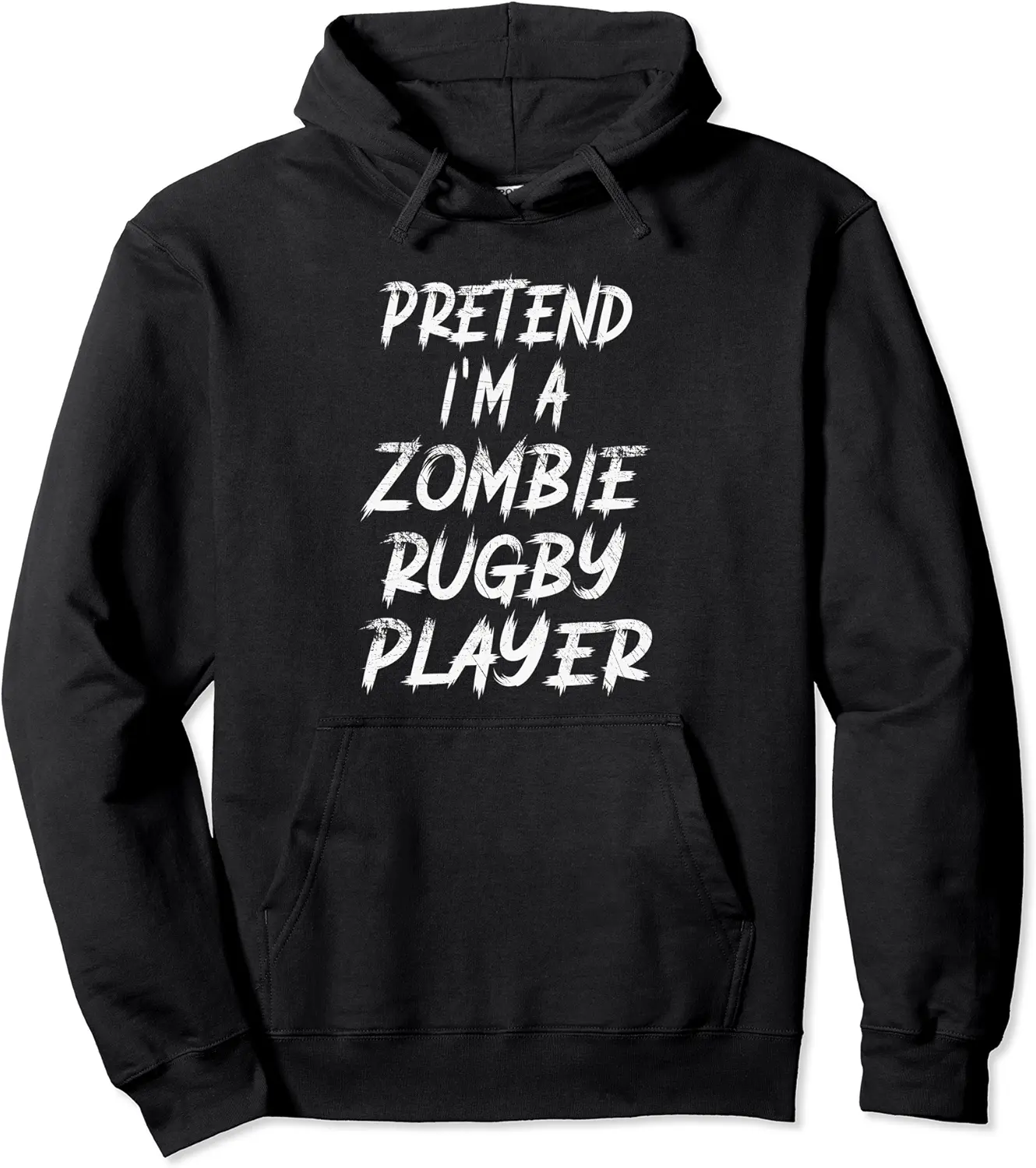 Pretend I'm A Zombie Rugby Player Funny Halloween Costume Pullover Hoodie - 96B0C9G8RSX6