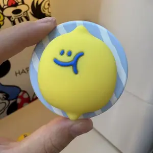Cute 3D Lemon For Magsafe Griptok Phone Magnetic Holder Support For iPhone 15 16 17 Foldable Wireless Charging Case Stand