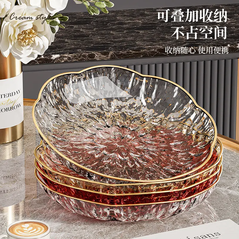 Fruit Plate Light Luxury High-grade Fruit Plate Living Room High-value Bone Plate Dried Fruit Snacks Candy Storage Plate Fruit Plate