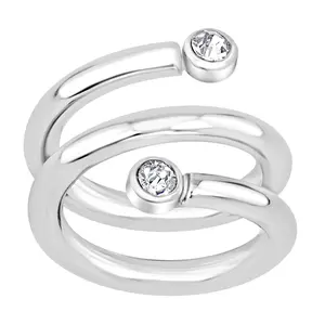 Steel by Design Crystal Wrap Around Ring