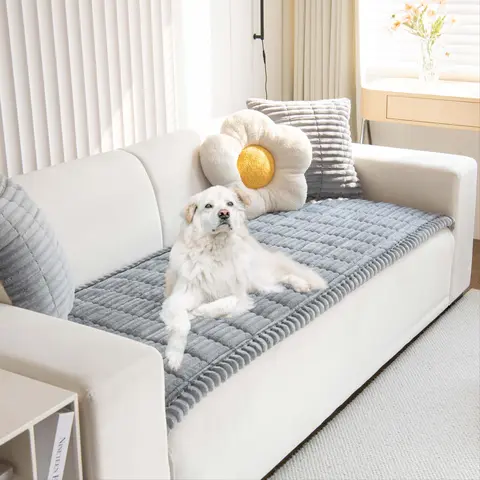 Bohemian Style Short Plush Sofa Cover, Couch Covers, Non-slip Washable Sofa Slipcover, Sofa Cover with Tumble Dryer, Suitable for Living Room, Bedroom and Office