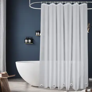 Frosted PEVA Plastic Shower Curtain Liner 74 Inch Long Length, Waterproof Opaque Shower Liner with 5 Bottom Magnets, No Smells with Rustproof Grommets