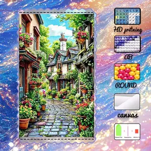 DIY 5D velvet, AB diamonds, fairy dust diamonds, crystal diamonds, colorful country path diamond embroidery, diamond painting handmade kit, special craft diamond art set, wall decoration, gifts for family, loved ones, and friends.