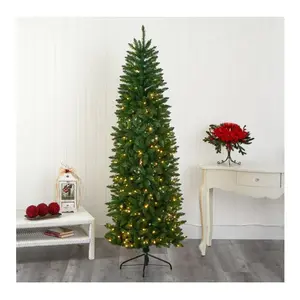Nearly Natural 6.5' Slim Green Mountain Faux Chistmas Tree