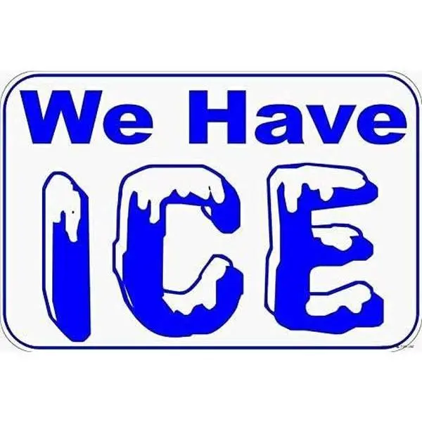 Metal Ice Sign Wall Decor Warning Plaque, 8x12 Inch Aluminum Tin Sign