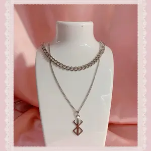 Berserk Guts Casca Inspired Handmade Custom Stylish Visual Kei Vkei Jfashion Sleek Design Anime Manga Layered Necklace