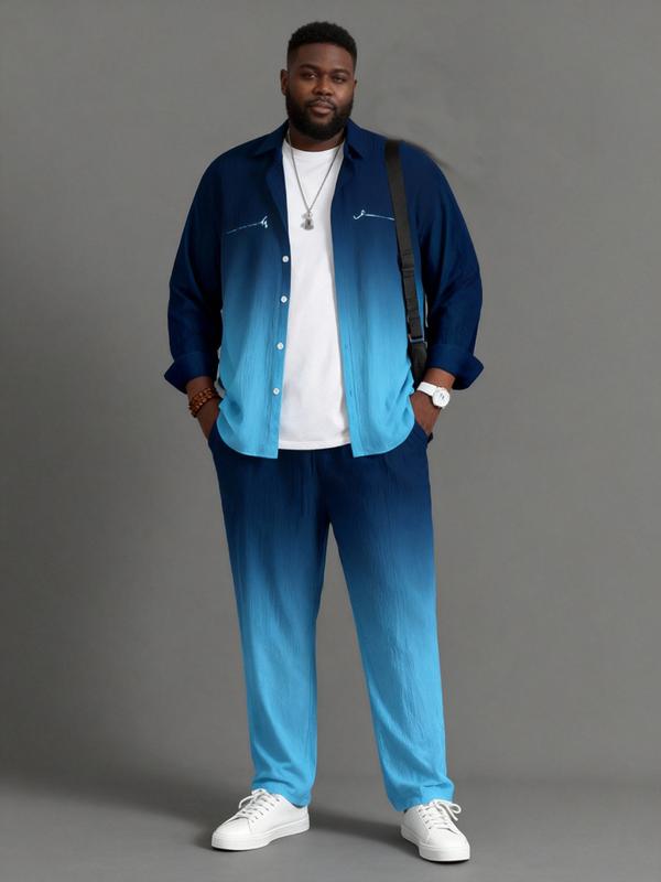 Plus Size Men's Casual Sport Suit Outdoor Leisure Button Closure Jacket & Pants Set for Spring Summer Adult Males Black Trouser Menswear Gamis - Clothes Formal Long Sleeve Plus Size Men's Casual Sport Suit Outdoor Leisure Button Closure Jacket & Pants Set for Spring Summer Adult Males Black Trouser Menswear Gamis - Clothes Formal Long Sleeve