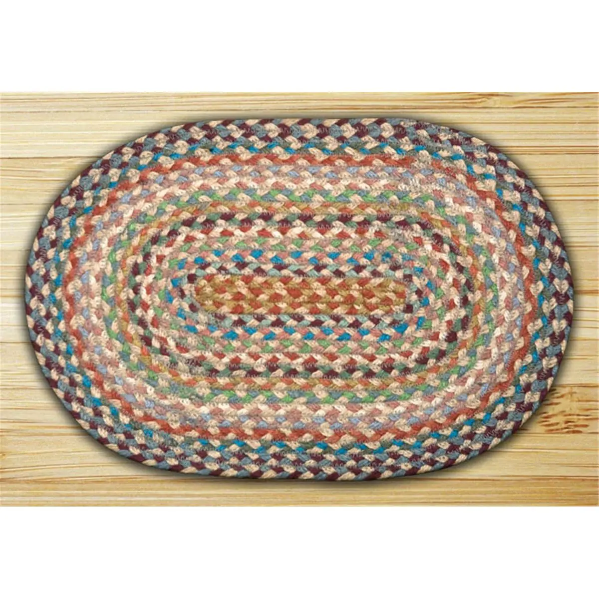 212 MAIN Earth Pattern Area Rug Sample 00-328 Multi 1 Oval 10"x15" - Jute Natural Fiber, Eco-Friendly, Biodegradable, Spot-Cleanable Indoor Home Decor Rugs, Earth Pattern Rug