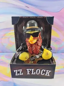 Celebriducks ZZ Flock Rubber Duck Collectible New in Box Classic Rock Music Band