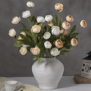 5pcs/1set 4-Head Artificial Silk Peony Flowers, High-Quality Realistic Touch, Low Maintenance, Ideal for Home Decoration, Artificial Peony Bouquet