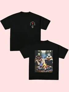 Horror Graphic Tee – Vintage Washed Oversized Heavyweight Soft Cotton T-Shirt, Retro Streetwear Aesthetic, Grunge OOTD Must-Have