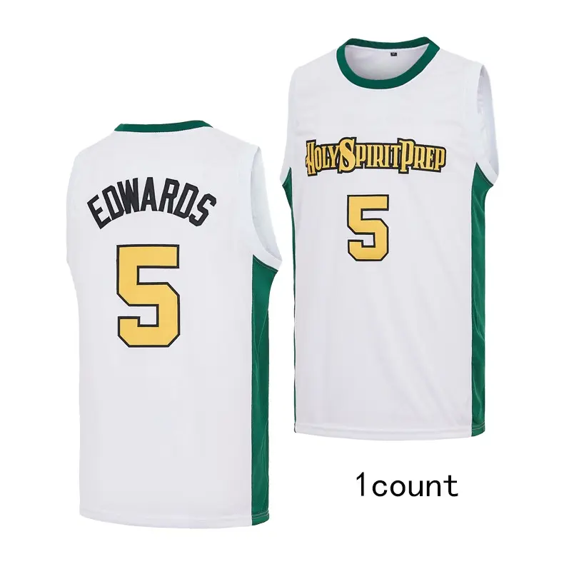 Men's Basketball Jersey, Vintage #5 Edwards Embroidered Throwback Style, Breathable Quick-Dry Polyester Mesh with a Flexible Fit, Breathable Fabric, Xl, Jersey Shirts