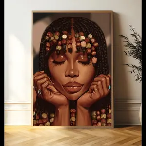 Black Girl Art, Black Woman Art, Fashion Art, African American Art, Urban Lifestyle Decor, Black Female Art, Afro Woman Art, Cultural Art, Room Decor, Unframed-  5 Sizes (8x12–27x40 inch)
