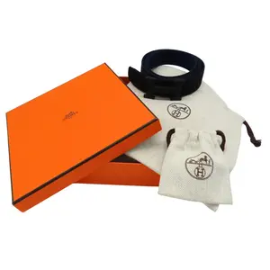 Pre-owned HERMÈS Others Small Leather Goods Hermes Monochrome Buckle H & Knit Belt Belt
