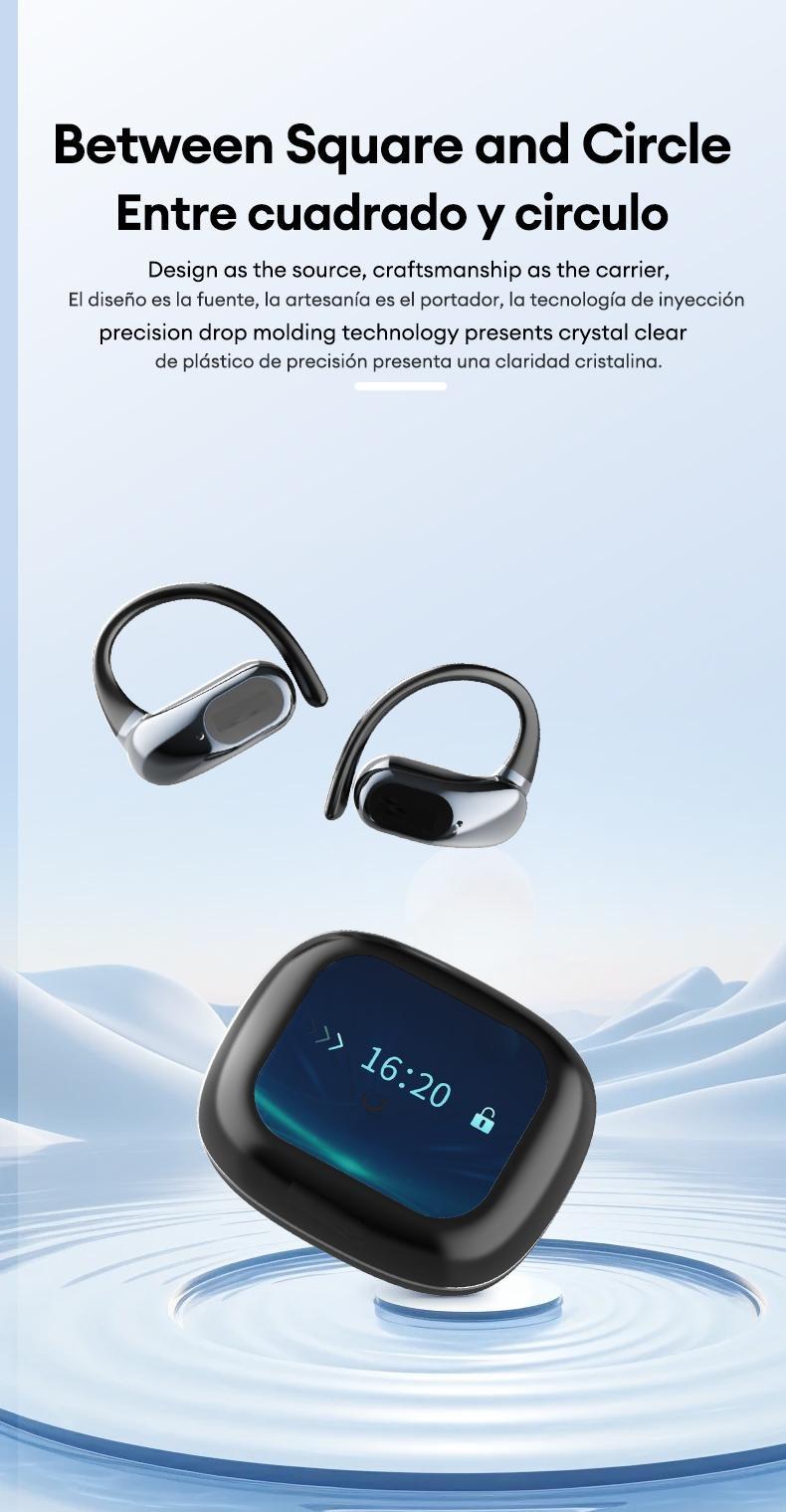 OpenAir Uitra  OWS Earbuds Full Color Touch Display Multifunctional Earbuds ENC Call Noise Canceling Headset Light-Weight Headphones with Mic