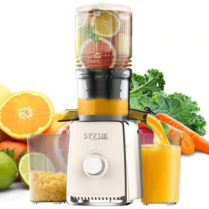 Cold Press Juicer, Celiberry Slow Masticating Juicer Machines With 4.1" Large Feed Chute Fit Whole Vegetable And Fruit, Self Feeding Slow Juicer Easy Clean, Quiet Motor Juice Extractor