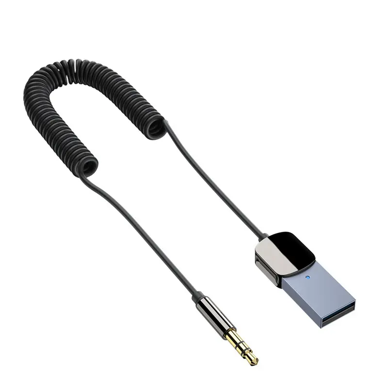 [Summervibes] Bluetooth Adapter 3.5mm Bluetooth Receiver for Car USB 2.0 to 3.5mm Jack Kit with Built-in Microphone Aux Input for Hands-Free Calls Compatible with Car Speaker and Home Audio