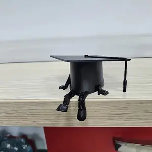 3D Printed Graduation Hat Ornament with Movable Limbs and Fringe, Durable Plastic Replica, Perfect for Grad Gifts, Shelf Decor, Diploma Display