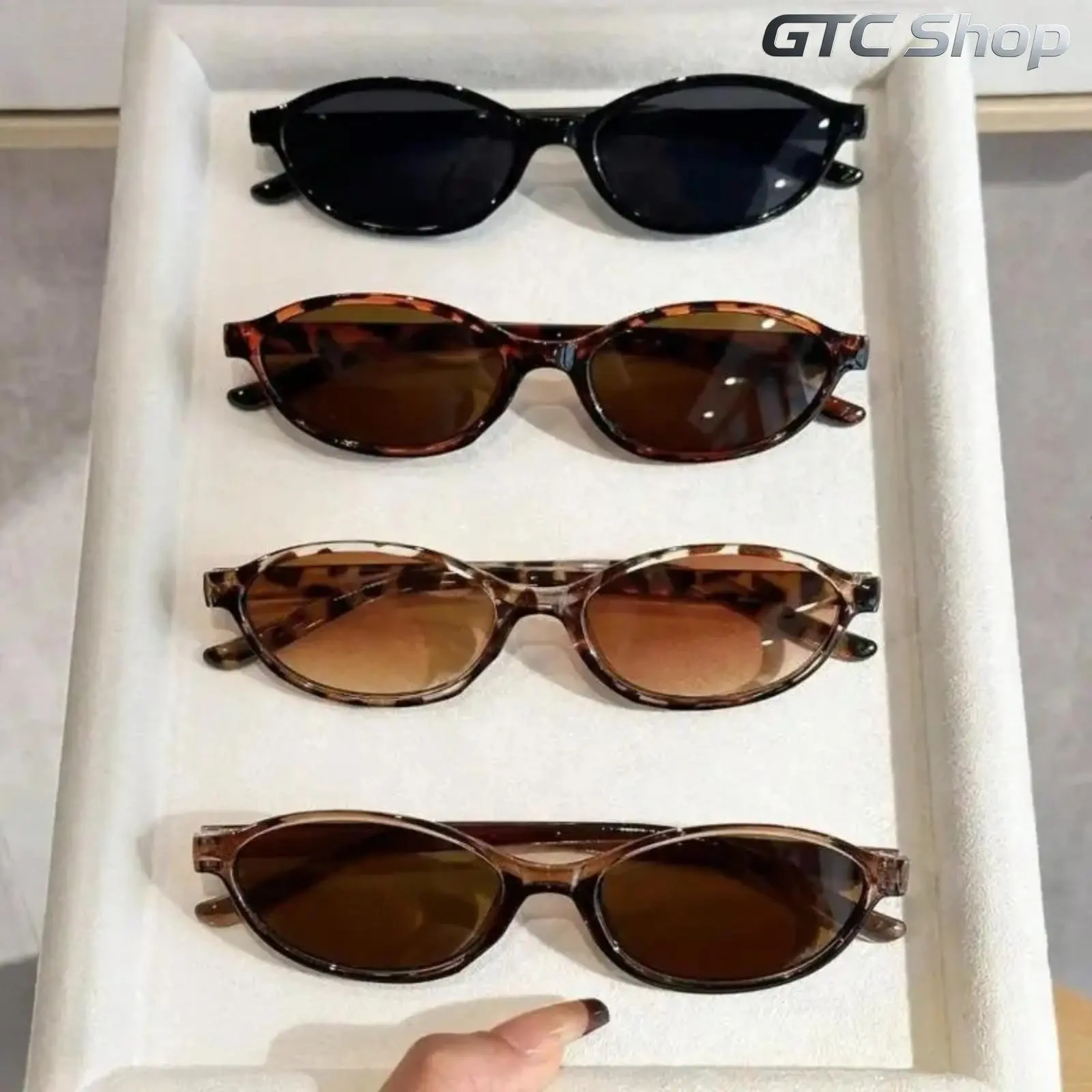 Women's 4-Pack Vintage Oval Sunglasses - UV+Blue Light Blocking, Anti-Glares, Lightweight Sports Eyewear, 4 Styles in 1 Set, for Beach Trips & Daily Use
