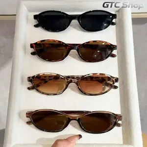 Women's 4-Pack Vintage Oval Sunglasses, UV Protection Blue Light Blocking Lenses, Retro Lightweight Multi-Color Sports Eyewear for Beach Travel Daily Use, Womens Sunglasses