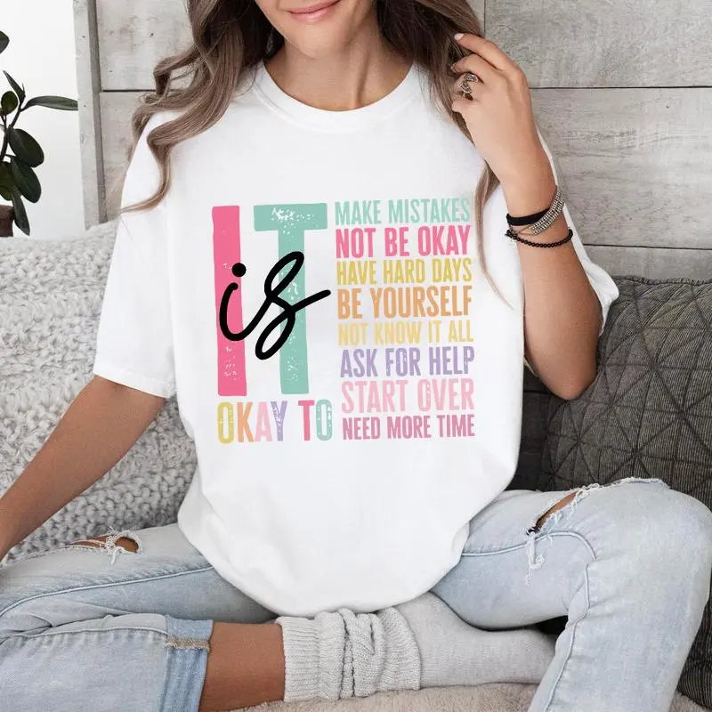 It's Okay To Make Mistakes Comfort Color Shirt, Special Education Teacher Shirts, Mental Health Tshirt,  Motivational Tee Clothes Cotton