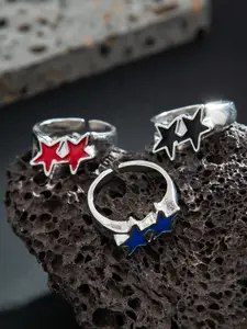 Fashion Punk Star Ring, Punk Style Ring, Adjustable Open Ring, Statement Multi Ring, Multi-Color Couple Ring, Fashion Rings, Perfect Holiday Gift, Stylish Accessory for All Occasions