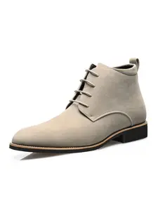 Men's Business Style Solid Color Lace Up Boots, Fashionable Pointed Toe Boots for Work Office, Male All-match   Pu Leather   Formal Shoes for Daily Wear