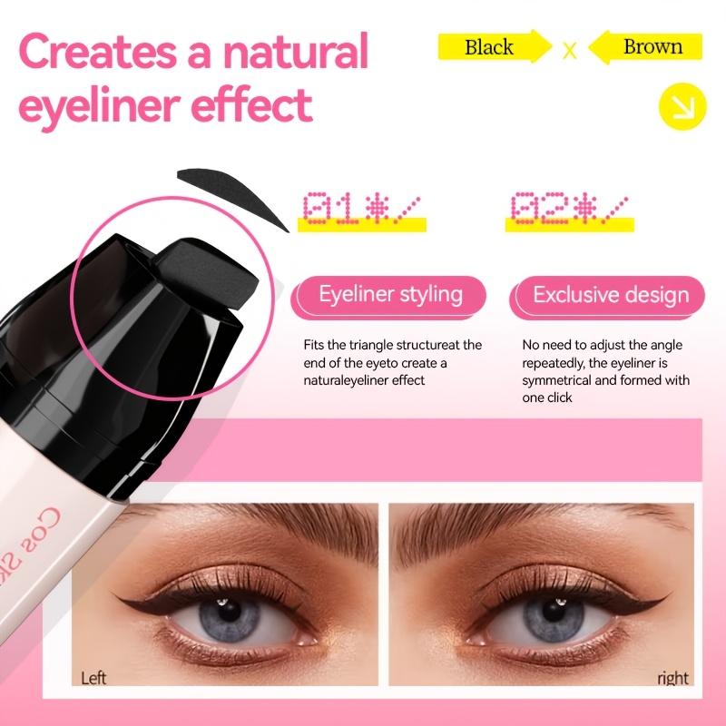 Rotating Eyeliner Stamp Pen,All-Day Makeup Wear - Women's cosmetics, Makeup tools,Dual-Head Design with Wing Stamp, Quick-Dry, Long-Lasting, Smudge-Proof for Easy Cat Eye, Sharp Winged Lines,TikTokShopBlackFriday, Christmas gifts.sharp cat eye look