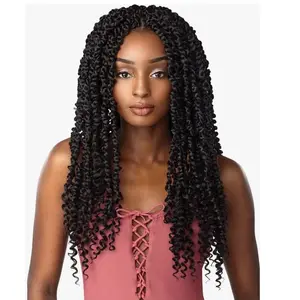 Sensationnel Lulutress Passion Twist Pre-Looped 18” Color 1 Synthetic Crochet Braid