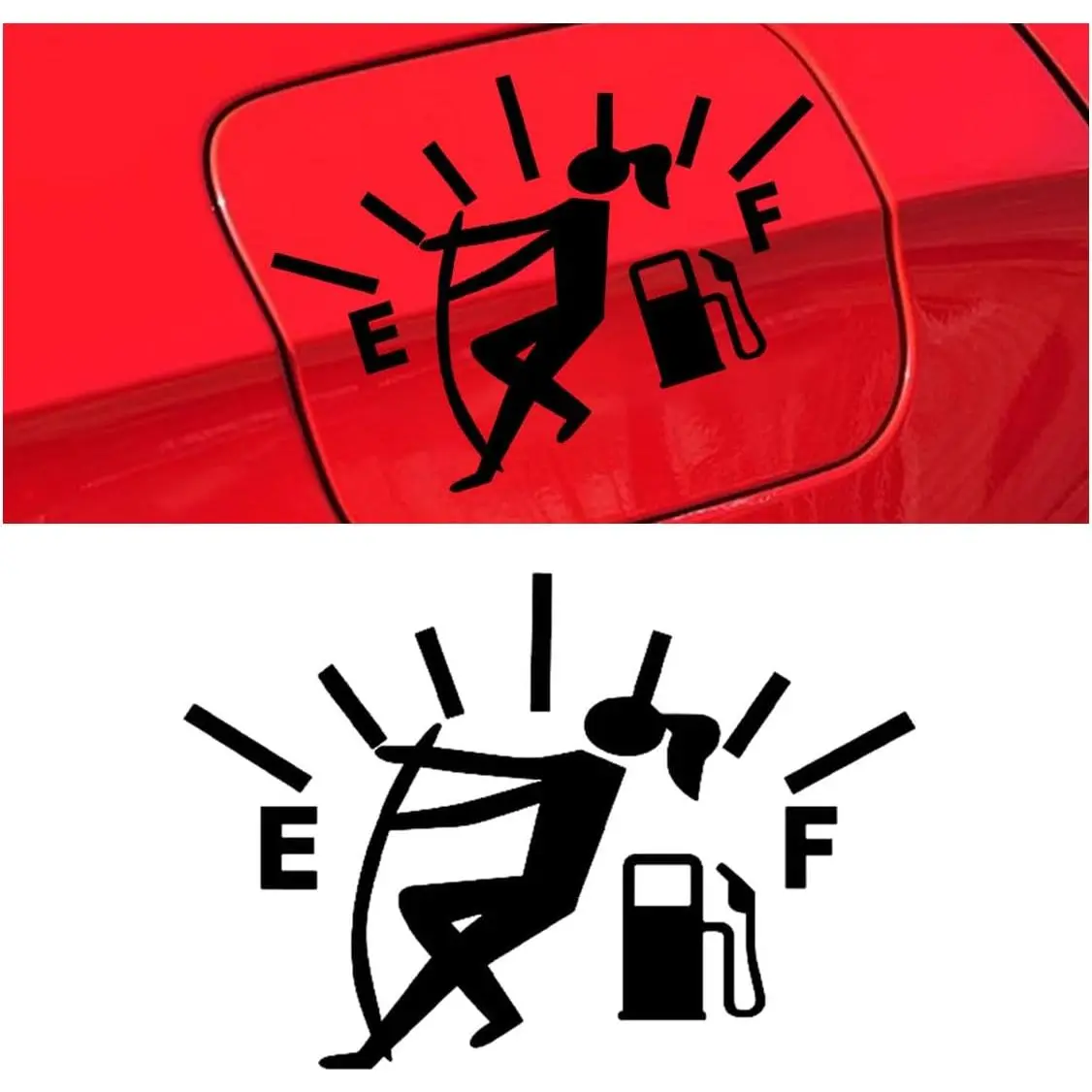 Funny Girl  Sticker Decal, High Gas Consumption Vinyl Sticker,   Gage Empty Sticker,  Automotive Exterior Decoration for , , , SUV (Black)