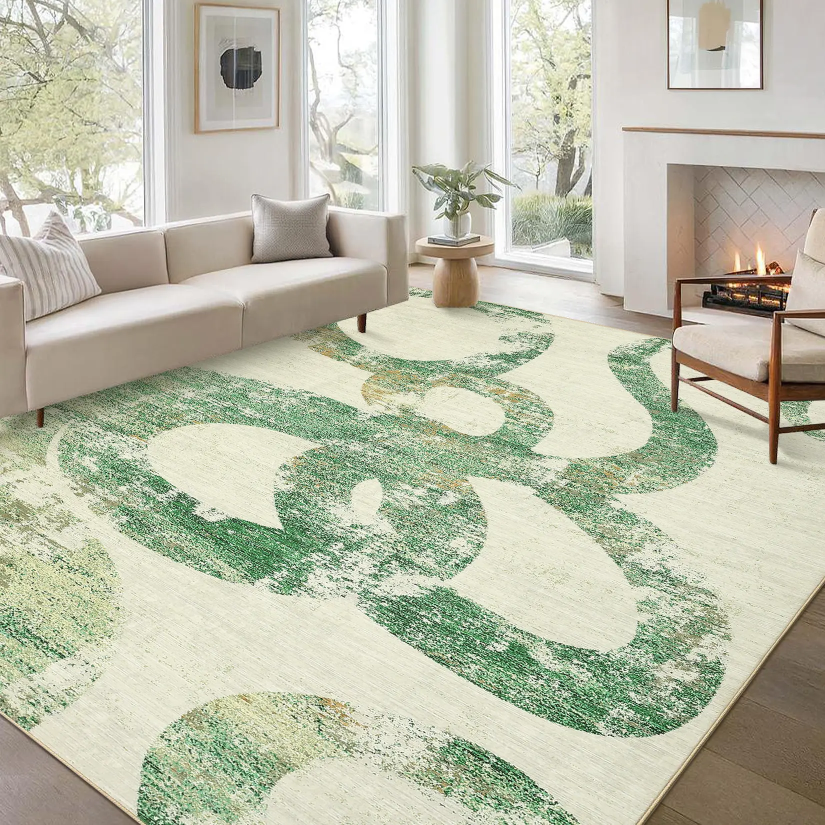 Abstract Lines Rug Modern Printed Carpet Washable Area Rug Living Room Decorative Thin Carpet For Bedroom Hallway Office Dining Room
