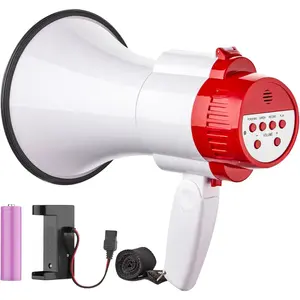 ‌Powerful 30W Megaphone – Portable Bullhorn with Siren, Music, 800 Yard Range & Adjustable Volume‌ Sporting Events Lifeguards Recording Firefighters