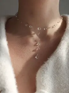 Women's Fashion Simulated Water Drop Pearl Necklace, Trendy Jewelry, Elegant Jewelry Accessory for Women, Perfect Gift Idea for Her