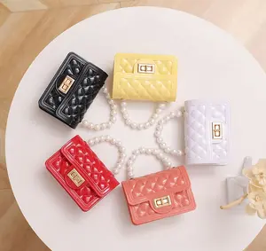 Cute and Fashionable-Girls Colorful Jelly Candy Crossbody Shoulder Bag with Chain Strap - Small Square Bag for Women - Mini Handbag with Storage