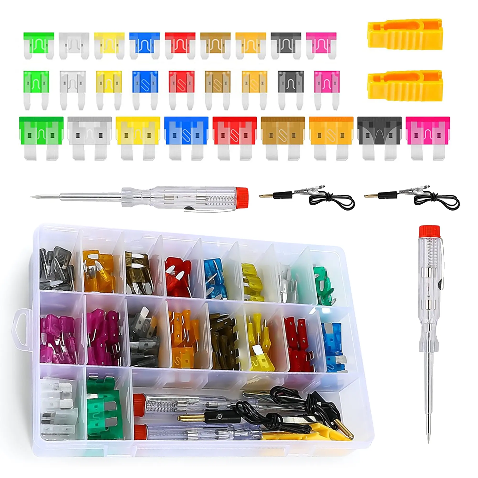 Billovcc 306pcs Auto Blade Fuse Kit - Cars Accessories, Car Tools, 2A-35A Range, Universal Fit, with Fuse Puller & Testing Tool for Trucks, SUVs