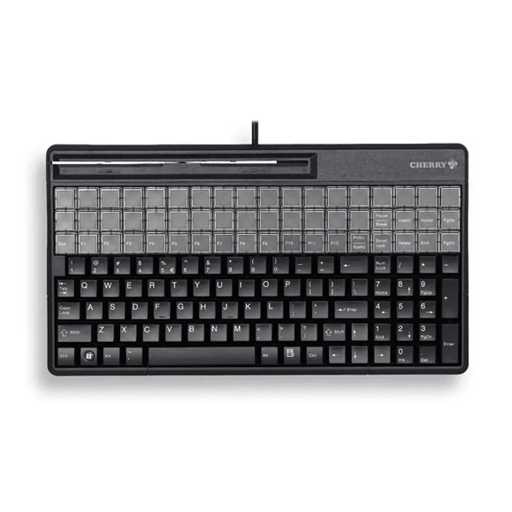 CHERRY G86-61410EUADAA Compact QWERTY Layout Keyboard - Black, Programmable Extended Layout for POS Systems & Commercial Users