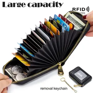 Women's Premium RFID Blocking Zip-Around Card Holder Wallet - Multi-Function, Multiple Compartments for Easy Organization, Stylish All-Over Print for Casual Everyday Use