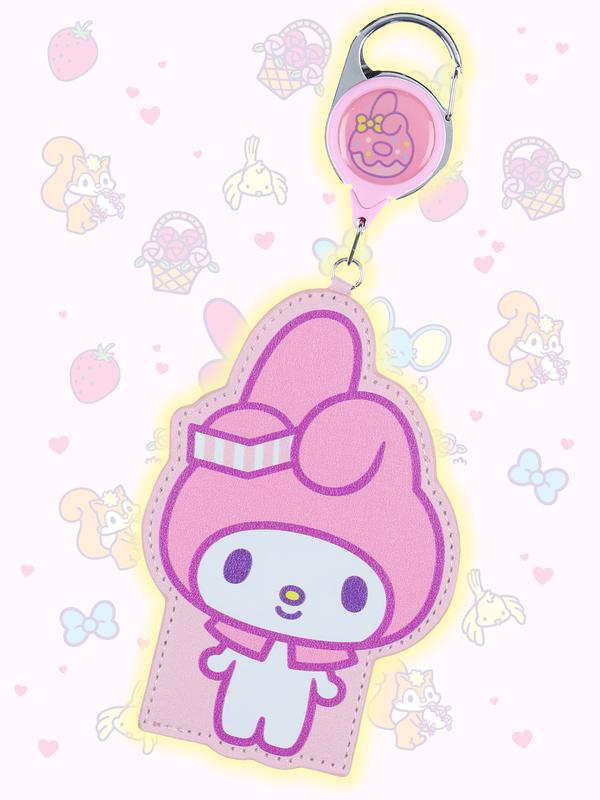 Sanrio Hello Kitty and Friends Snack Shop My Melody Retractable Reel Lanyard ID Badge Holder Keychain